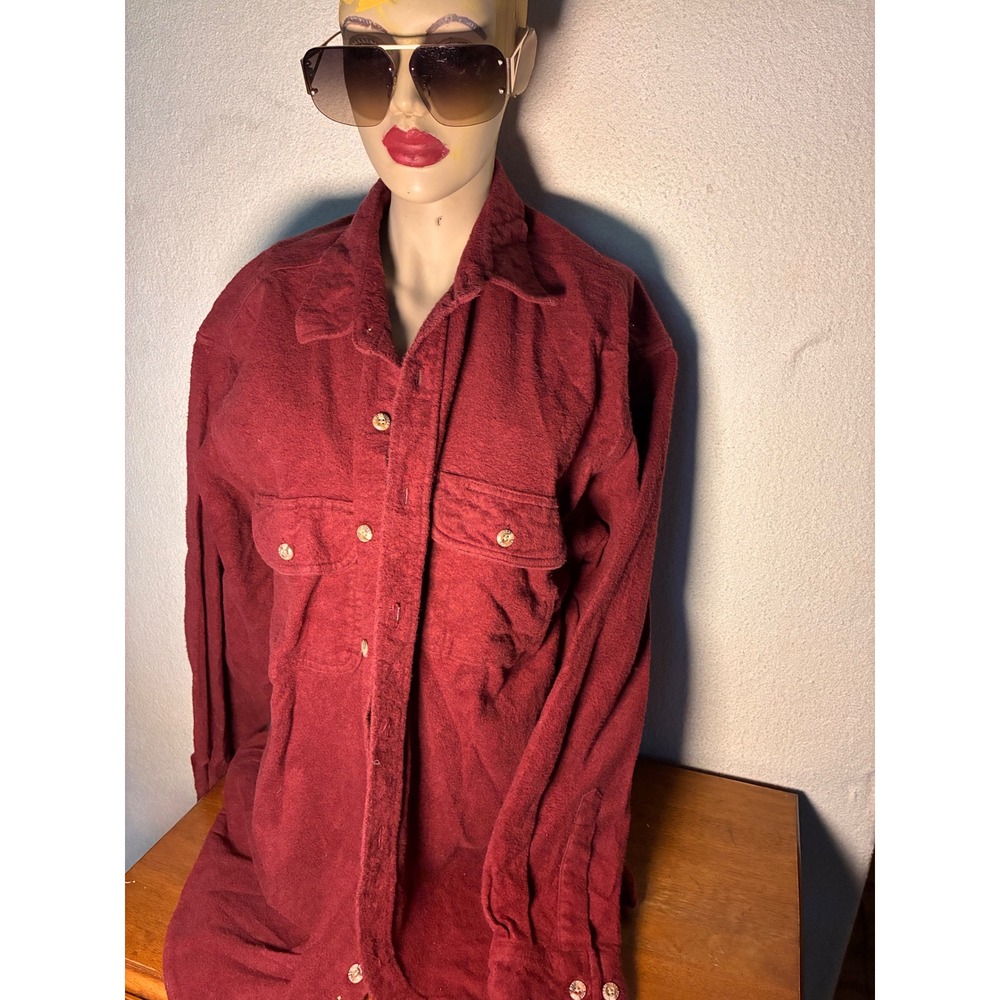Field & Stream Chamois Shirt Mens XL Red Excellent Long Sleeve Button Down